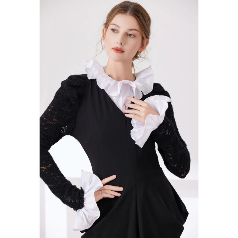 Set med falsk krage och falska ärmslut för damers halvskjorta blus damer falsk krage avslappnad mångsidig dekor