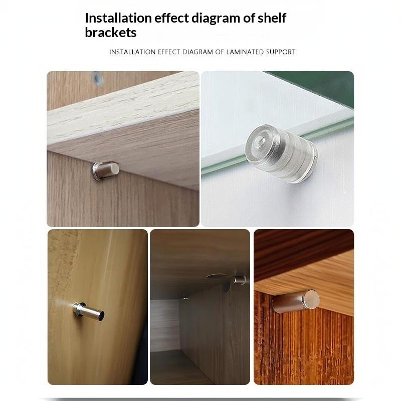 50Pcs Cold Rolled Steel Shelf Support Pegs Electroplated Finish Various Sizes For Home Cabinet Wardrobe Bookshelf