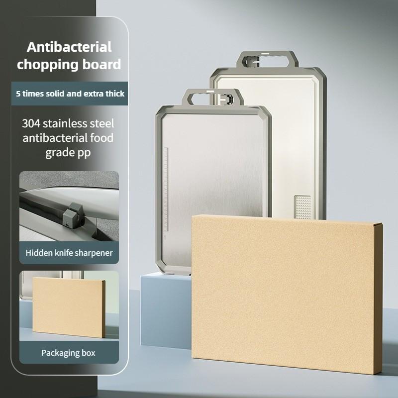 

316 Stainless Steel Antibacterial Chopping Board Double-sided Cutting Board Home Kitchen Raw Cooked Food Chopping Block (304)43*30*2.CM