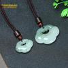 Tianshan Jade Cloud Lock Pendant: Xinjiang Golden Silk & White Jade Ruyi Amulet for Men and Women