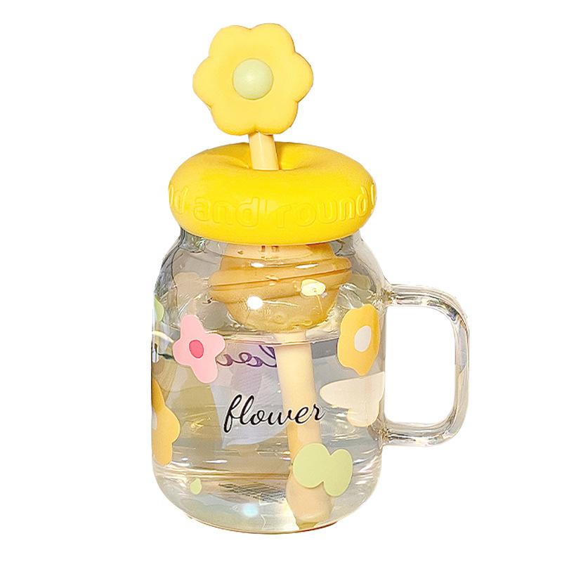 Water cup Large capacity glass High temperature resistant girls High value straw Tea separation cup New water cup