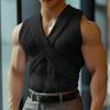 INCERUN Men Summer Sleeveless Front Cross Knitted Tank Tops Casual Fitted Vest