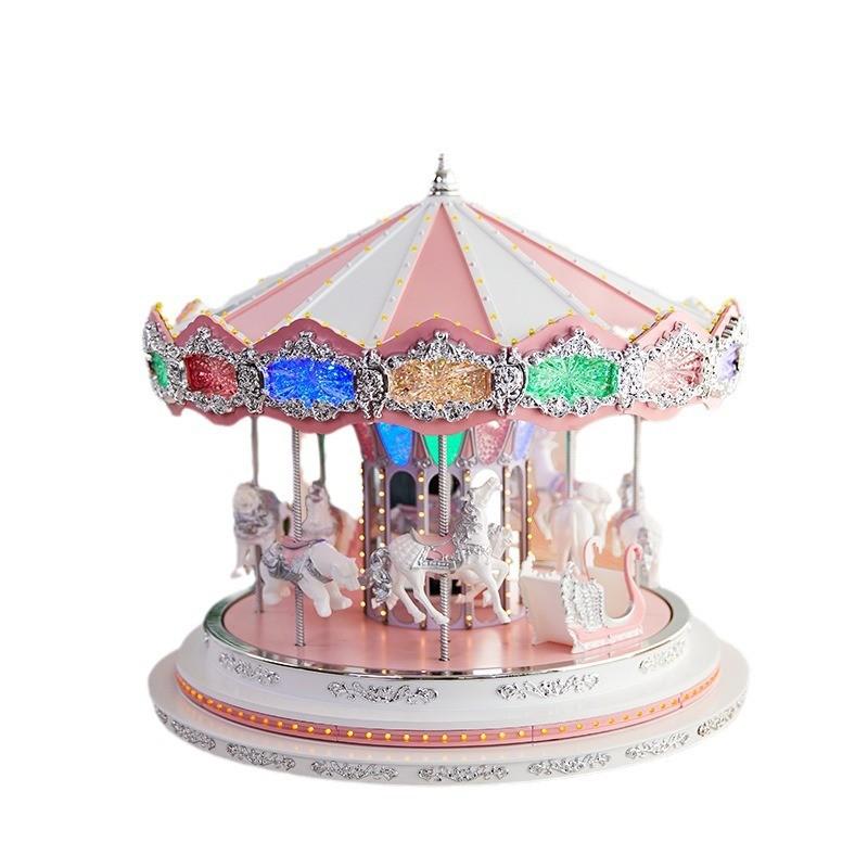 Carousel Music Christmas Box Rotating Movement Melodic Tunes Holiday Gift Toy