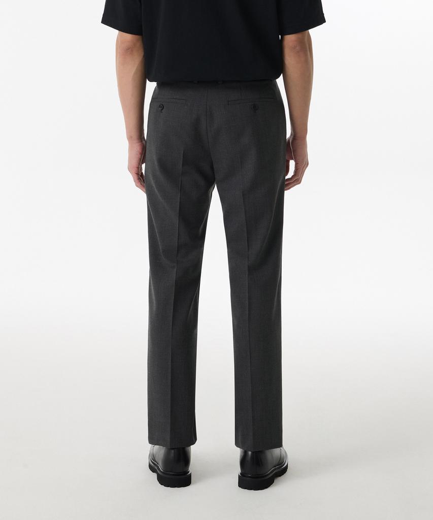 MUSINSA STANDARD Wool Blend Tapered Hidden Elastic Waist Length Slacks [Medium Gray]