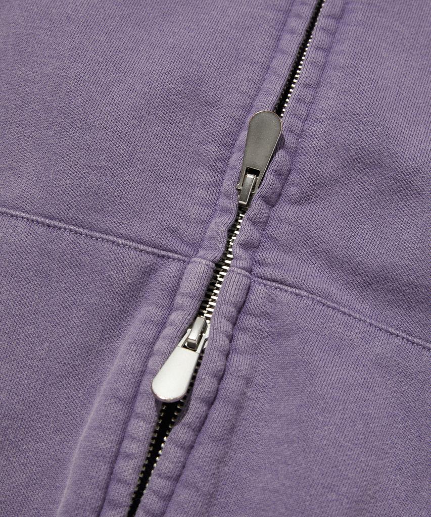 Suade Cropped Washed Hood Zip Up [Purple]