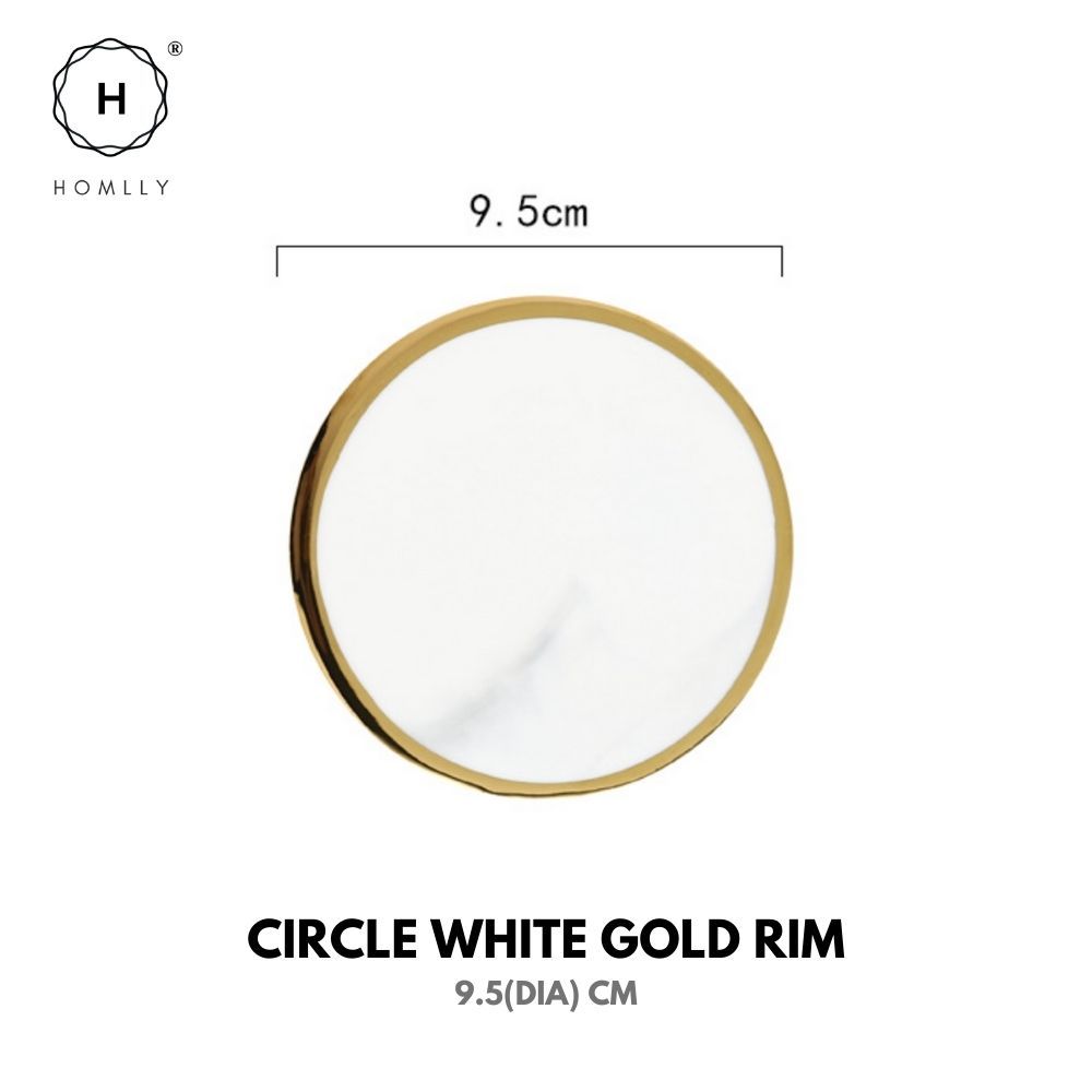 Homlly keii Gold Marble Coaster (4pcs set)