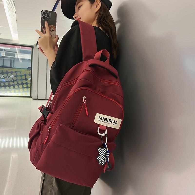 Простой школьный рюкзак для мальчиков, студентов колледжа, старшеклассников, вместительный для девочек, рюкзак, студенческий стиль, корейская версия, парный рюкзак. красный