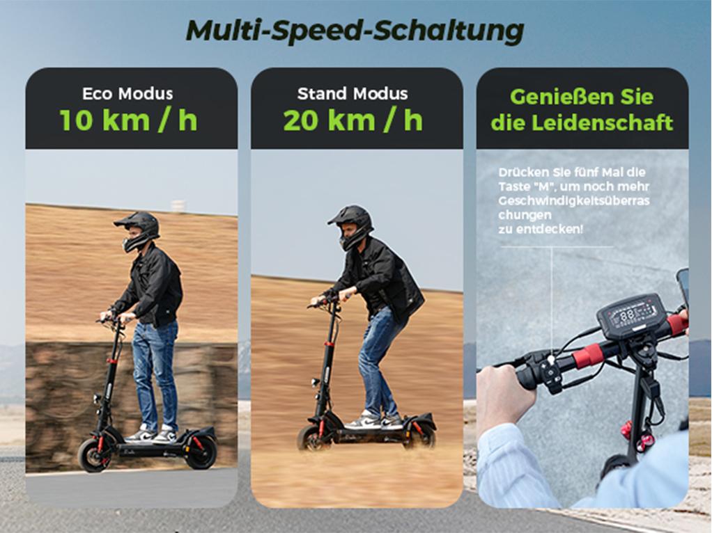 Elektroroller Faltbarer Isinwheel GT2 Straßenzulassung 500W Motor 20Km/h Höchstgeschwindigkeit 48V 15AH 80Km Reichweite Neu