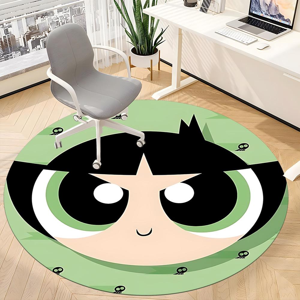 1pc Powerpuff Girls Office Round Area Rug, Under Office Chairs Bedroom Living Room Home Decor  a1022185