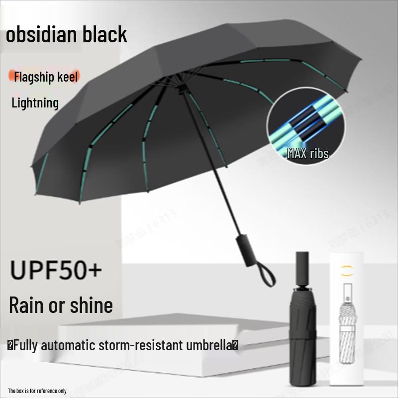 Manshajiaren Automatic Folding Reinforced Dual-Use Umbrella