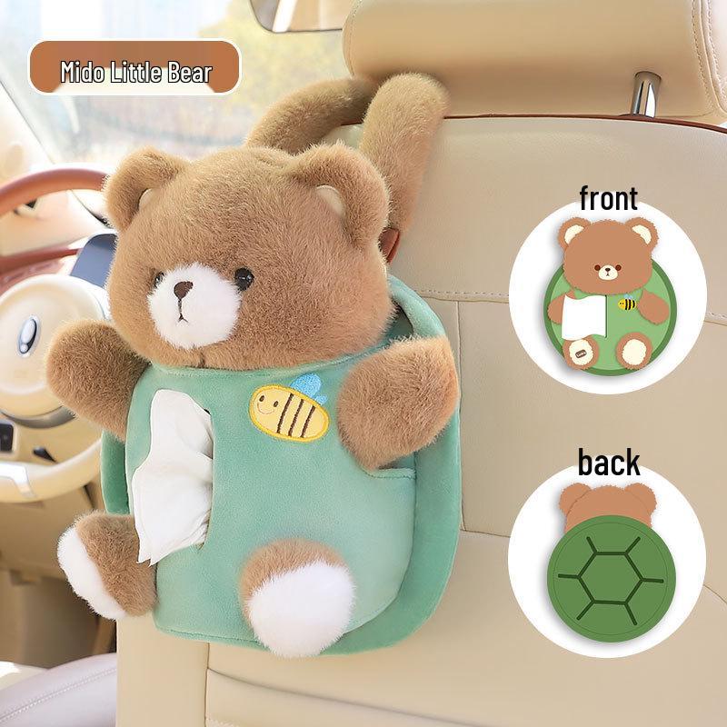 Creative Cartoon Car Plush Tissue Box - Hanging or Armrest Style