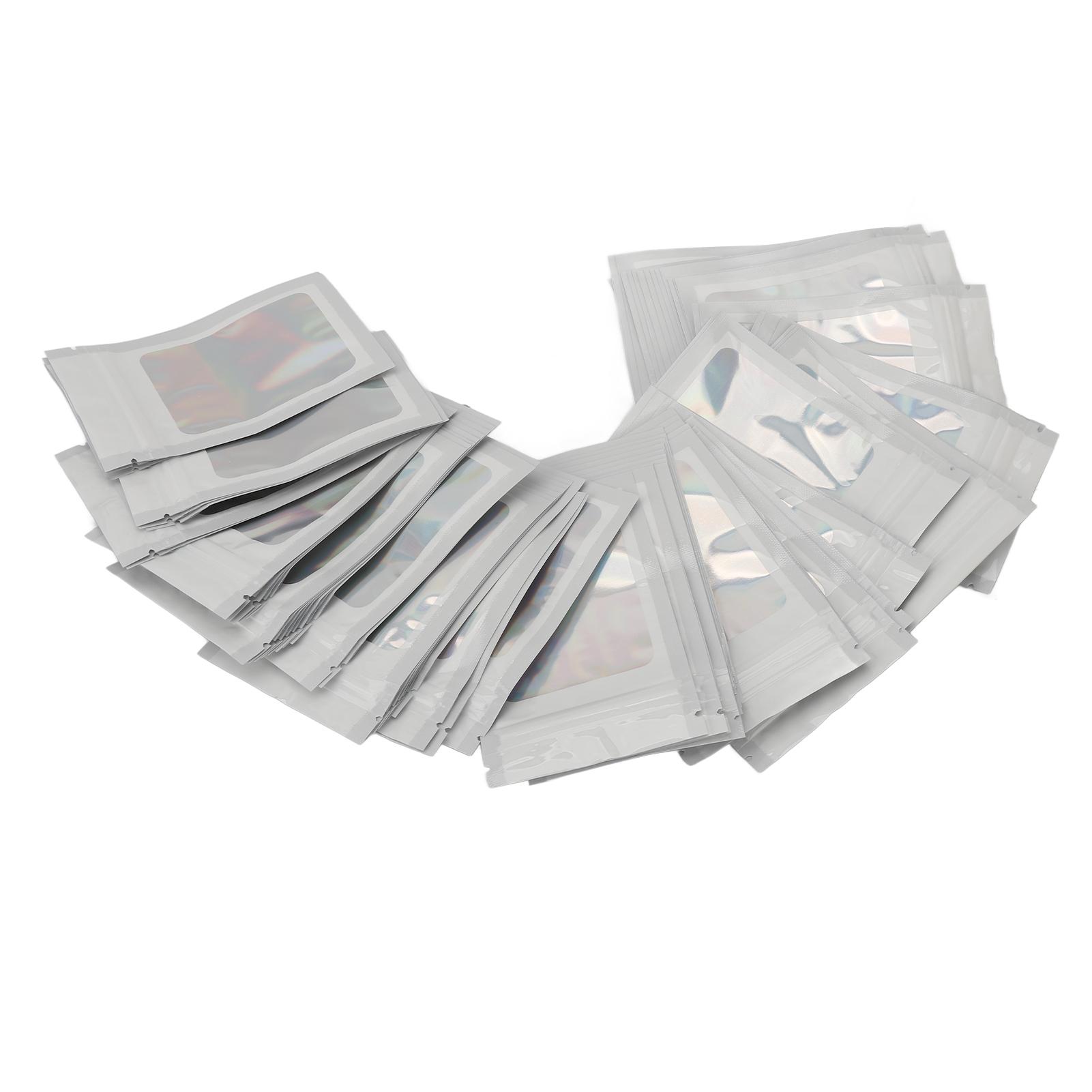 

100 шт. герметичный пакет с защитой от запаха, голографический пакет с защитой от запаха и прозрачным окошком для губ белый