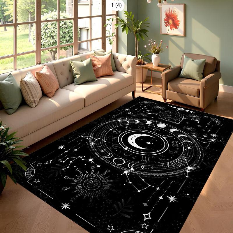 Vintage Space Planet Area Rug Carpet Altar for Living Room Gothic Decor Sofa Table Area Rug Bathroom Doormat Anti-slip Floor Mat