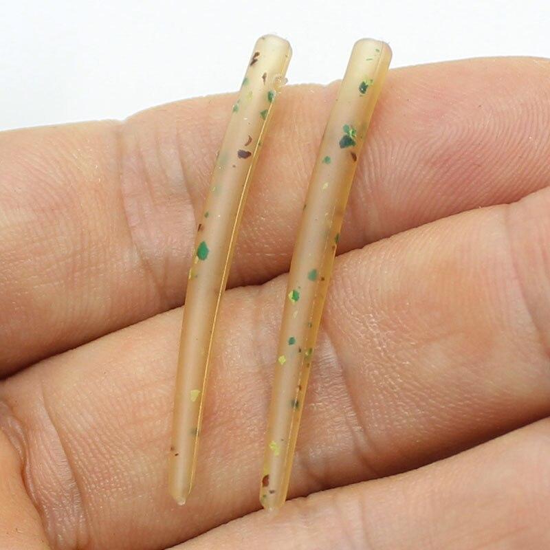 20ST Karpfiske Tillbehör Anti Tangle ärmar Line Aligner Camo Brown Hook Sleeve för karp rigg hår Ronnie rig tackle