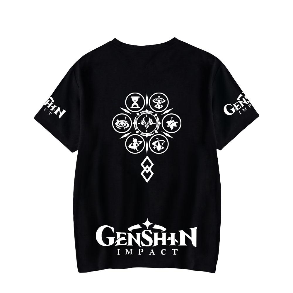 Genshin Impact T Shirt for Men Women Summer Clothing Fitness O Neck Anime Man T-shirt for Male Oversized Men T-shirts Tops