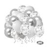 Metal Silver White Confetti Chrome Metallic Globos Party Balloons Arch Garland Kit Birthday Decorations Supplies Wedding