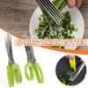 Multi-functional 5 Layers Kitchen Scissors Stainless Steel Pepper Shredded Chopped Scallion Cutter Herb Spices Cooking Tool