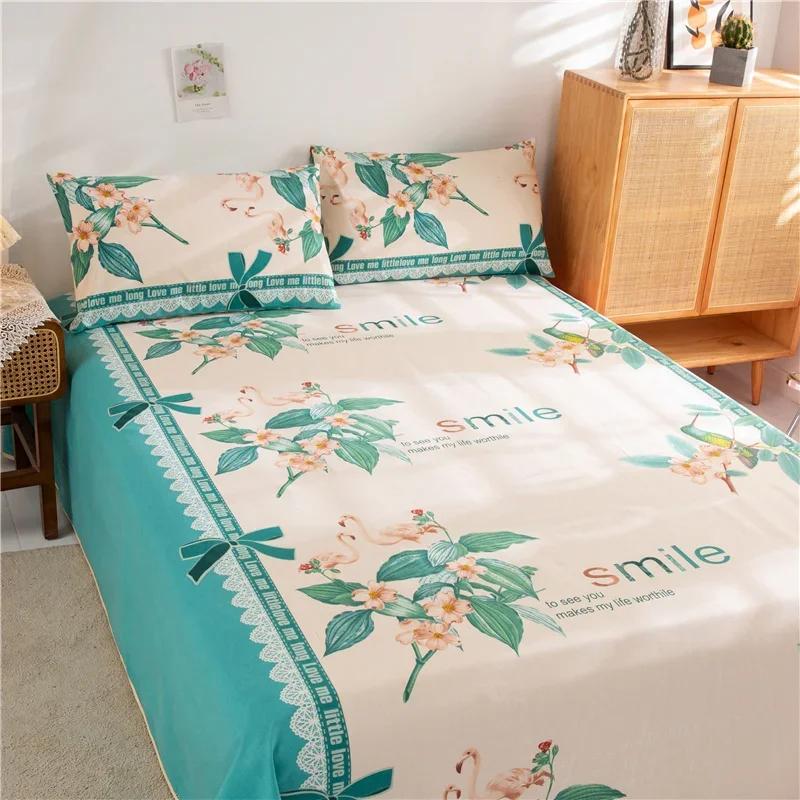Creative Ethnic Flower Bed Sheet Set 3Pcs Cotton Thickened Bed Sheets Pillowcases Luxury Nordic Queen King Size Bedding Set