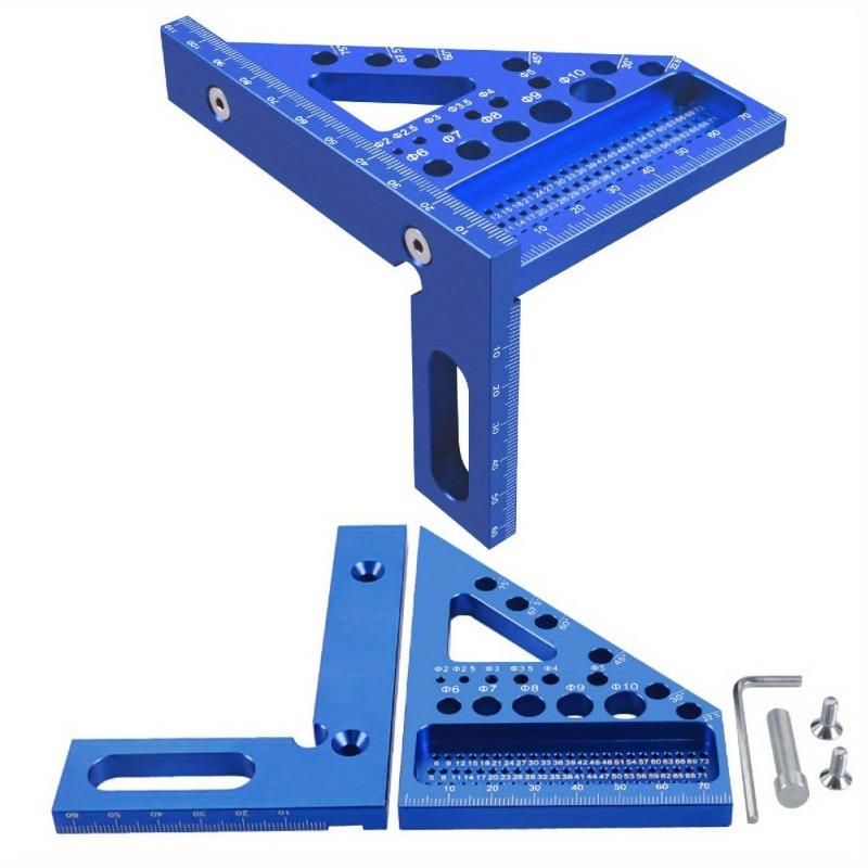 Woodworking Square Protractor Miter Triangular Ruler with Dowel Pins High Precision Layout Measuring Tool for Engineer Carpenter