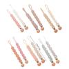 Pack of 2Pcs Handwoven Baby Pacifier Clip Chain Hand-knitting Toddler Feeding Bottle Strap Belt for Infants
