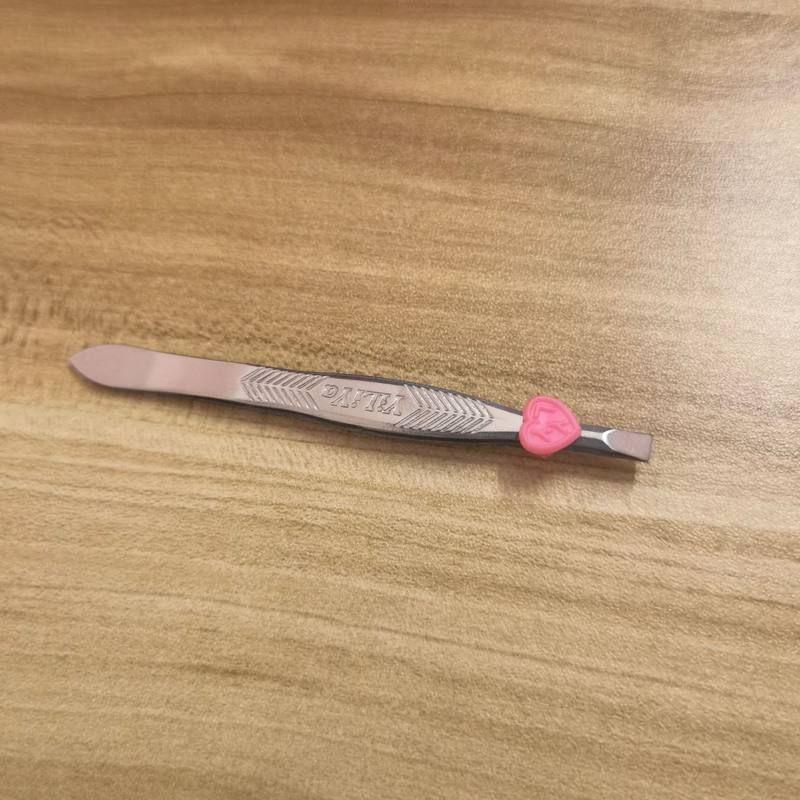 

Зеркальные щипчики из нержавеющей стали для бровей, инструмент для удаления волос, пинцет для макияжа Red heart flat mouth loose support