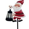 Christmas Solar Kettle Light Waterproof Metal Outdoor Kettles Light Solar Santa Claus Light for Patio Pathway Yard Holiday Gifts