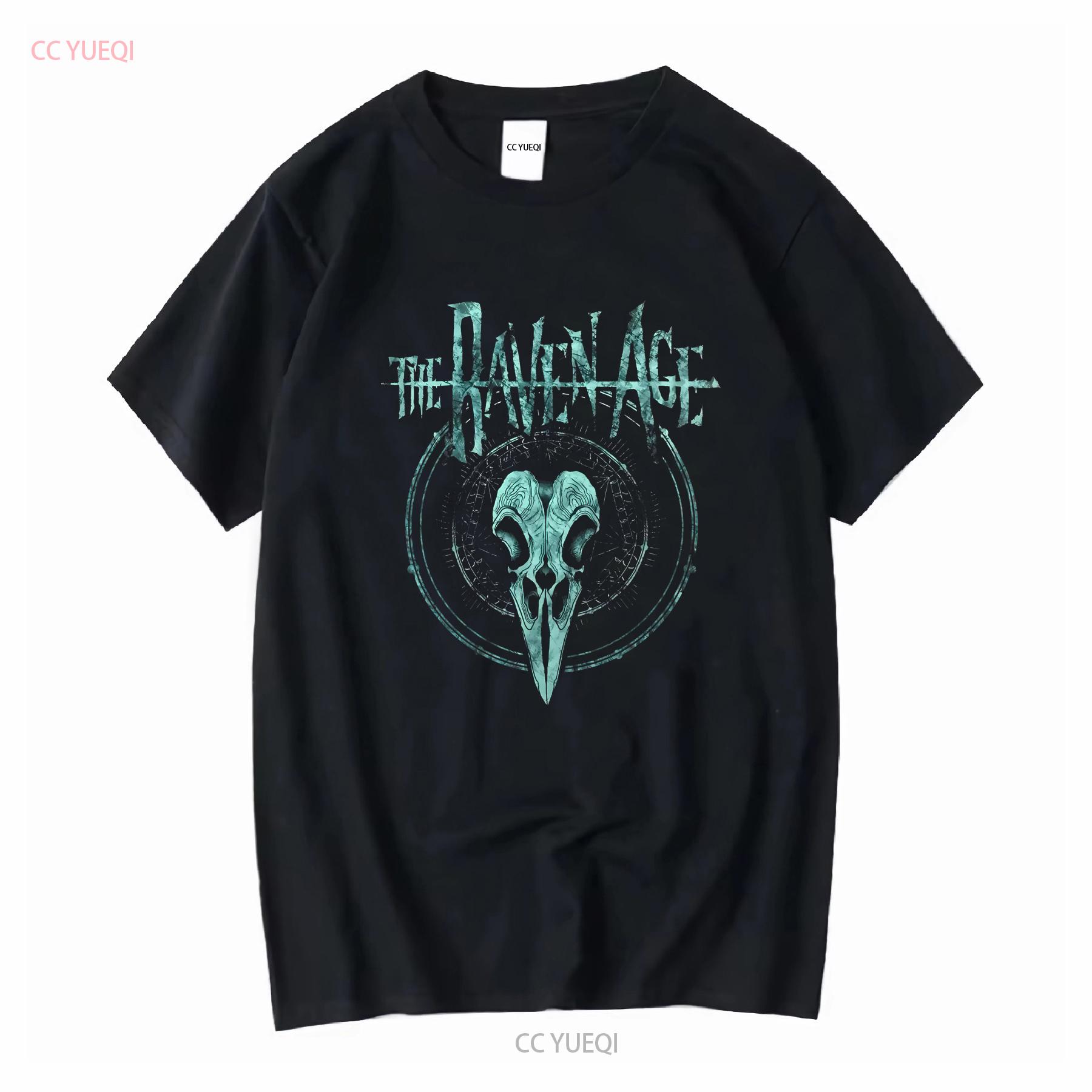 

The Raven Age Music Band Skull T Shirt Green Black Cotton XXL vintage Washed Soft Stretched Stylish Top For Everyday Wear 4XL