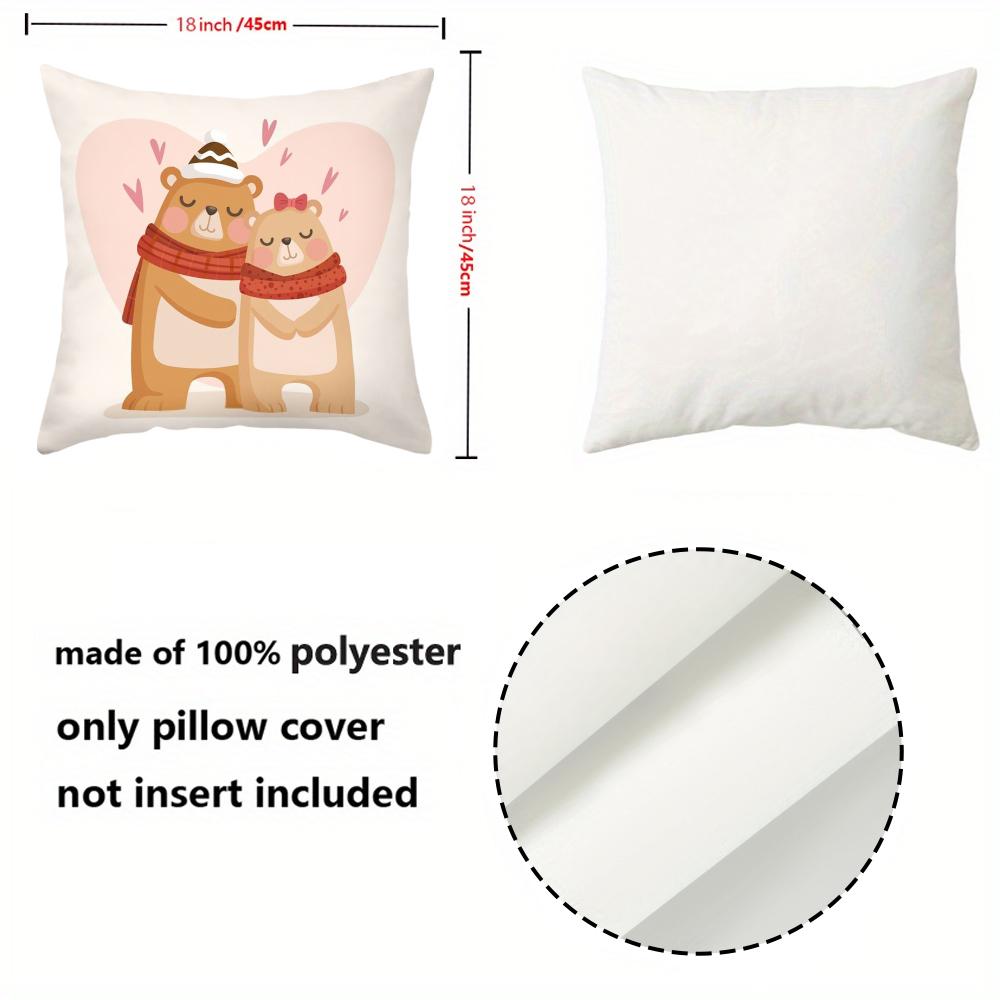 Cute Bear Couple Pillows Warm And Loving Design Polyester pillowcase, sofa decorative cushion cov Headboard Pillow