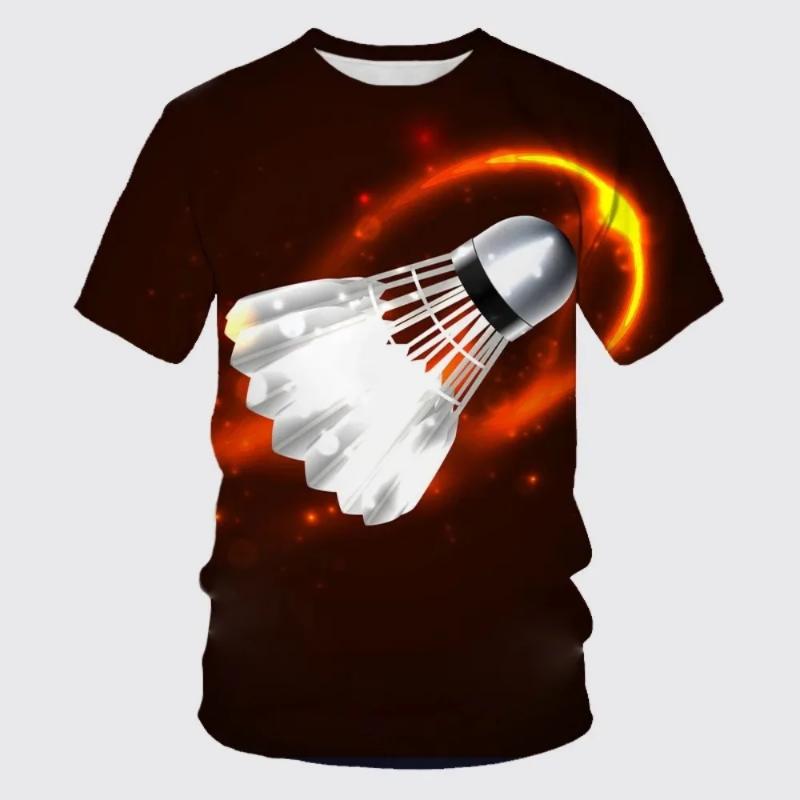 Hot Blood Badminton 3d Printed T-shirt Sports Leisure Streetwear Clothes Tee Shirt Oversized Short Sleeves Pullover Tees Top