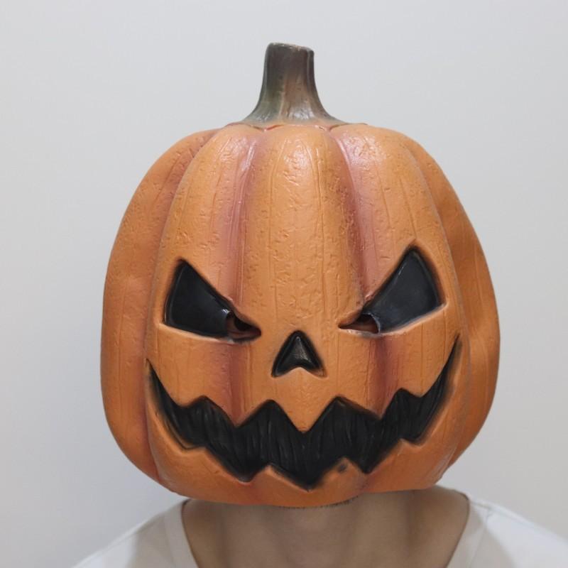 Halloween full-face mask: evil pumpkin monster latex headgear COS Horror Skull Demon Party Mask Chubby Pumpkin