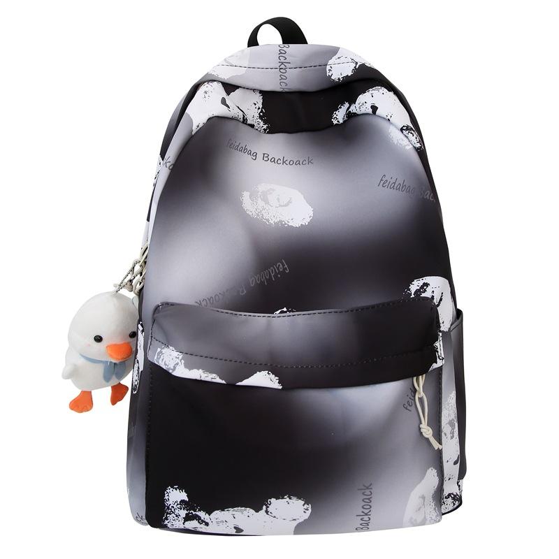 

Женский градиентный рюкзак с медведем, студенческий школьный рюкзак большой емкости, милый легкий рюкзак чёрный