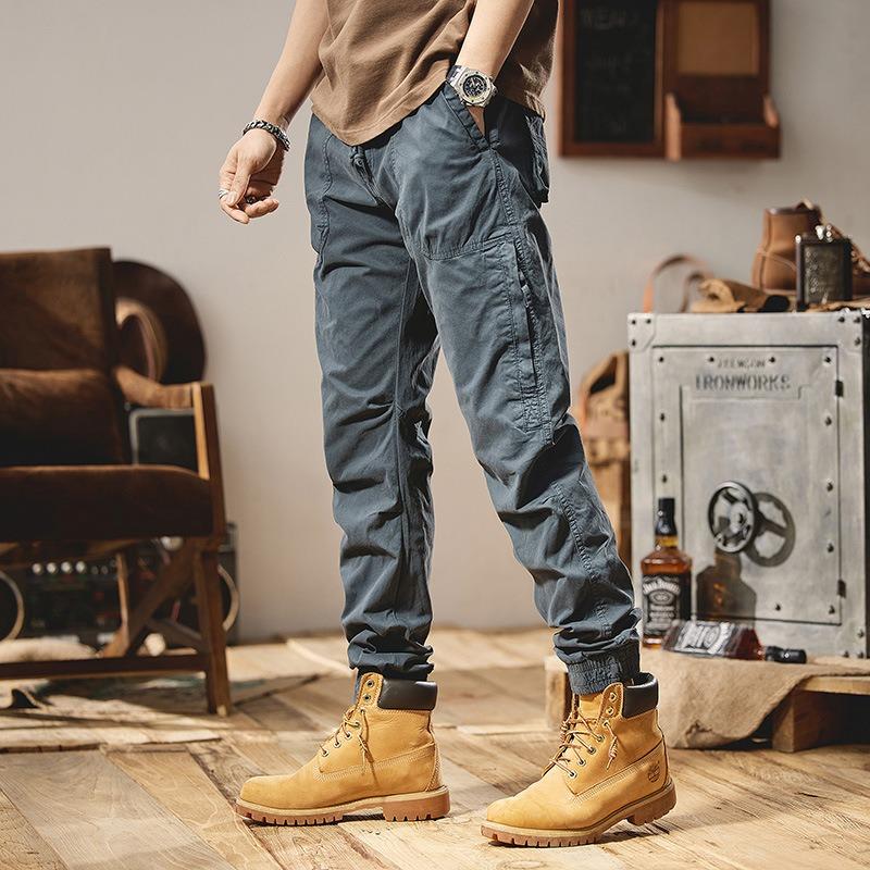 New Overalls Men's High-end Men's Casual Pants Trendy Pants Loose Fashion Retro Men's Clothing