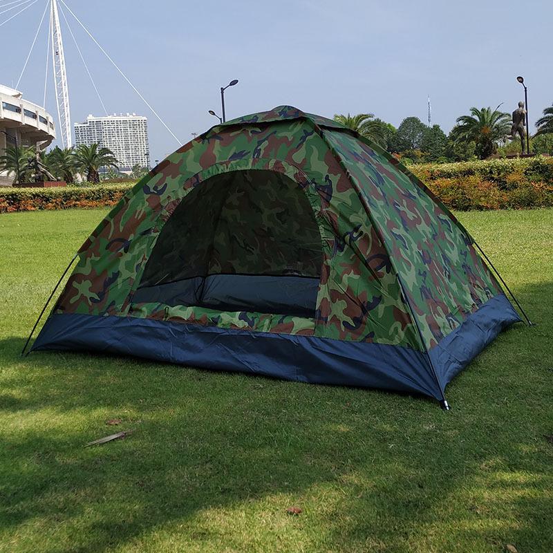 Compact Waterproof 1-Person Camouflage Tent - Automatic, Foldable, Thickened, Single-Layer for Outdoor Camping.