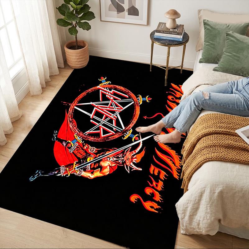 Slayer Logo Living Room Nonslip Area Rug Soft Carpet For Bedroom Game Playroom Sofa Office Home Decor Doormat Christmas Gift C9261934
