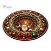 Winter Welcome Mat 3D Christmas Round Rug, Optical Illusion Area Santa Claus Deep Hole Festive Indoor Floor Prints, Non-slip Rug for Entrance