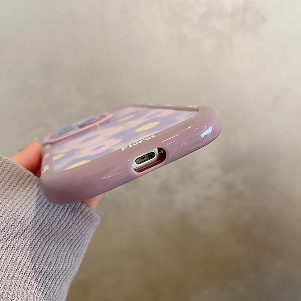 Uroczy Fioletowy Kwiat Modny Kwiatowy Odporny na Wstrząsy Bumper Etui na Telefon Dla Iphone 14 Pro Max 11 12 13 Pro Max Przezroczyste Miękkie Etui z Tylną Pokrywą