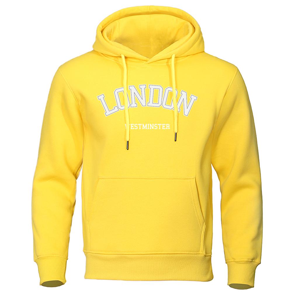 London Westminster Street Letter Printing Mans Clothing Fleece Soft Hoodie Autumn Oversize Hoodies Sports Hoodies