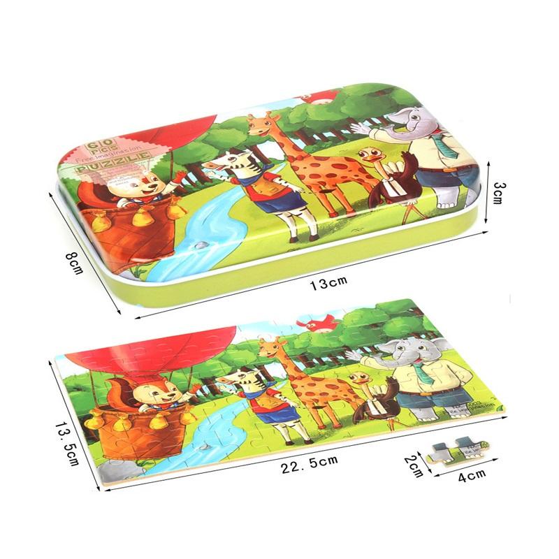 Neu 60 stück Holz Puzzle Spielzeug für Kinder Cartoon Fahrzeug Tier Holz Jigsaw Baby Lernen Pädagogisches Spielzeug