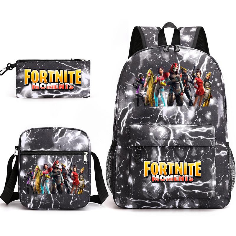 Peripheral Printed Schoolbag 3-Piece Pencil Case Shoulder Bag Backpack