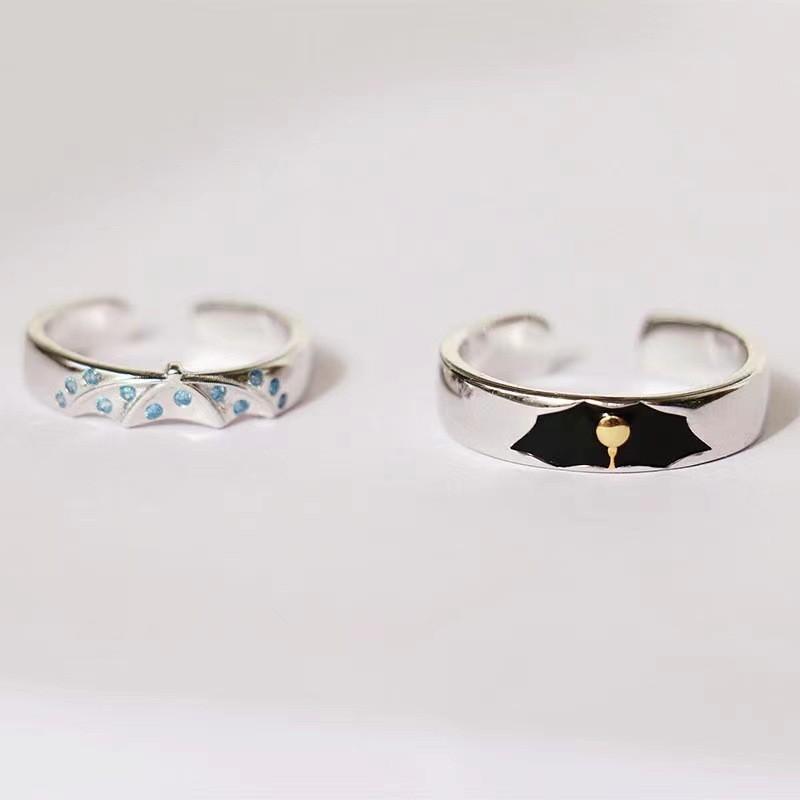 Minimalist Luxury Couple Ring Set Adjustable Open Design Geometric Shape Plated Unisex Romantic Gift