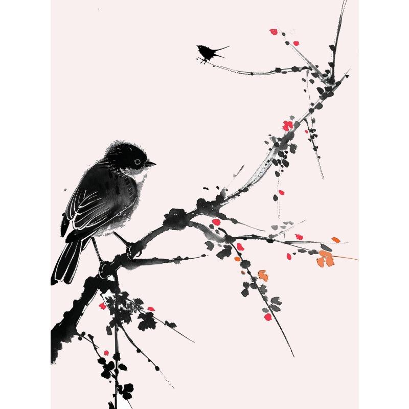 Minimalistische Orientalische Asiatische Stil Tuschemalerei Poster und Drucke Leinwanddruck Wandkunst Bild für Wohnzimmer Heimdekoration