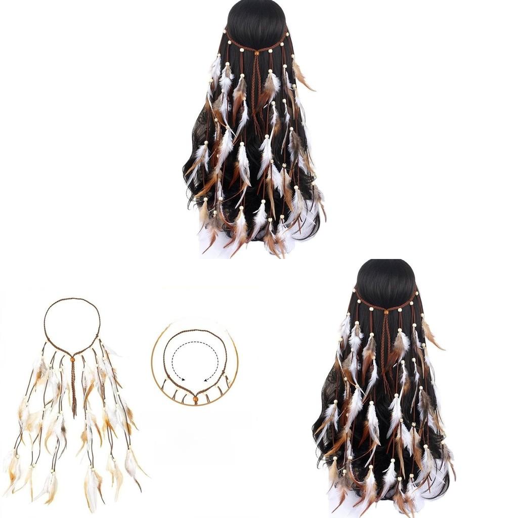 Vintage Style Feather Hair Accessory With Floral Design For Women Summer Wear