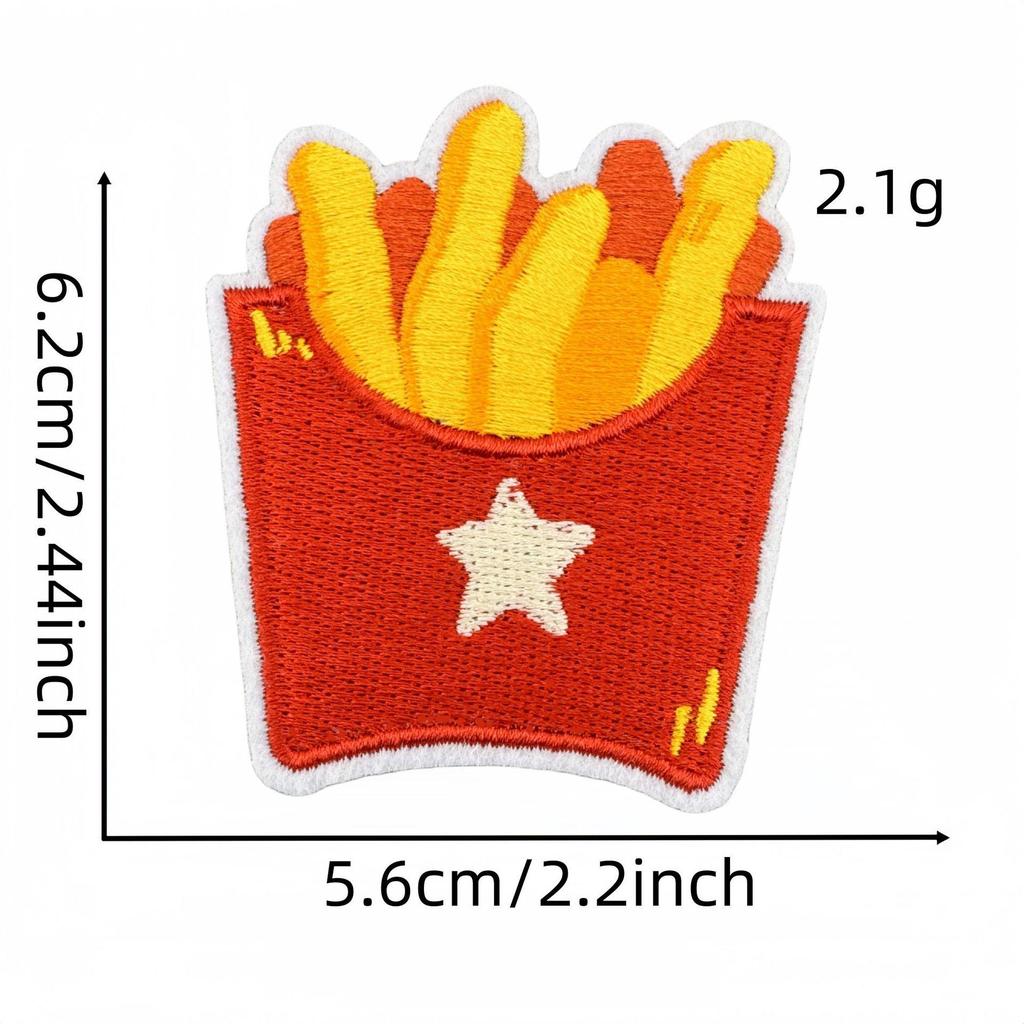 2025 Cute Cartoon Pizza Snack Embroidered Cloth Patches for Kids' Clothes