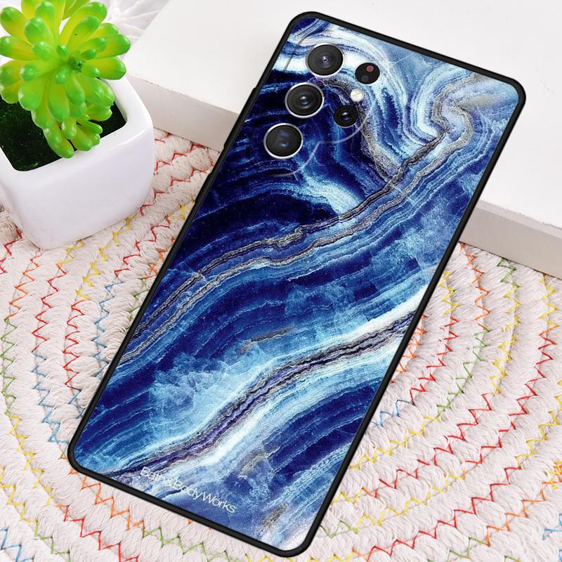 Gold Indigo Faux-Malachit Silikon Handyhülle Für Samsung Galaxy note 10 pro S26 S25 S24 S23 S22 S21 Plus S25Ultra Capa Cover
