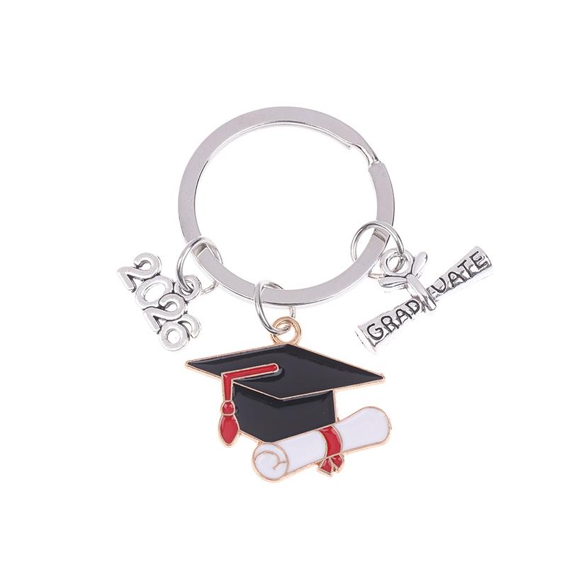 2026 Graduation Gown Cap KeyChain Ring Student Women Jewelry Personalized Accessories Fashion Pendant Gifts Forever
