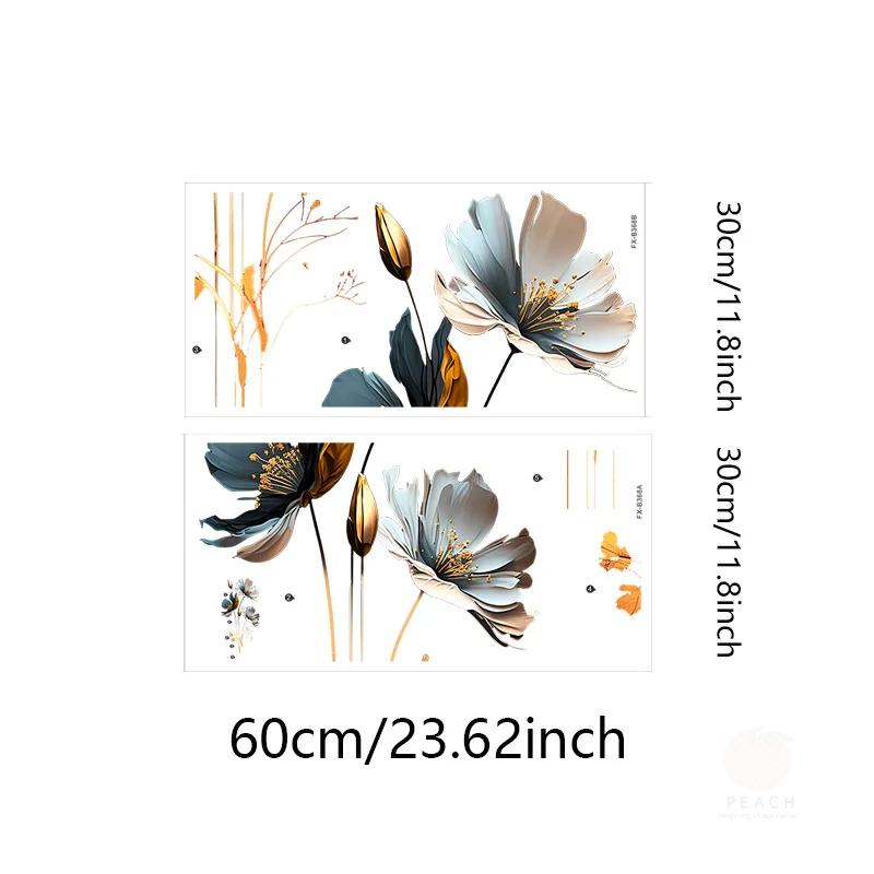 1PCS Simulation Three-Dimensional Relief Texture Flowers Bedroom Home Decoration Wall Stickers Self-Adhesive