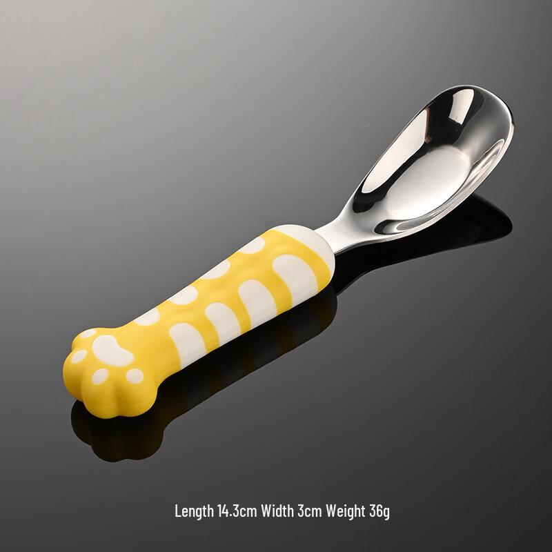 Qianxing 316L Stainless Steel Cat Paw Kids Yuanbao Training Spoon Set