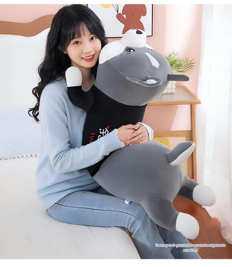 Husky Plush Hugging Pillow - Large Size cuddly Doll for Bed & Birthday Gift