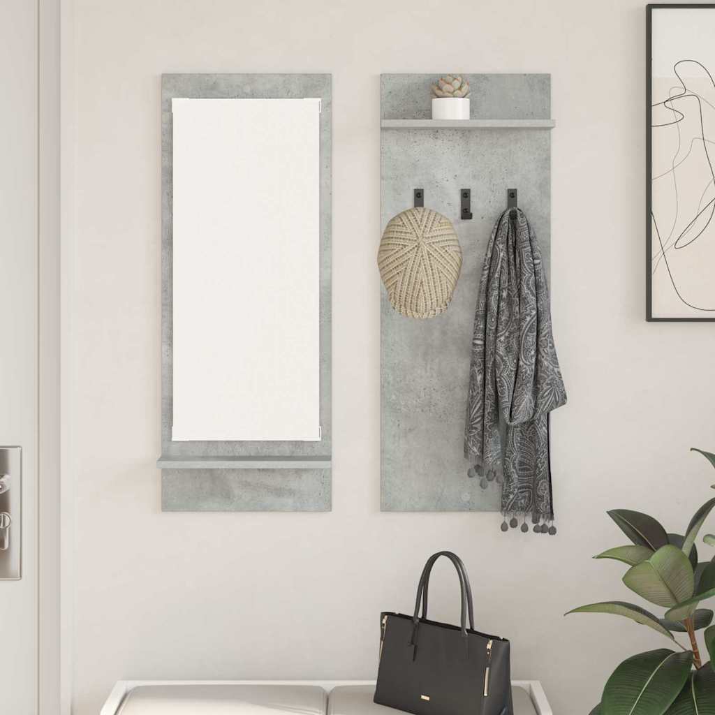 Wall Mounted Nightstand with Shelf Concrete Grey 70 X 10 X 90 Cm