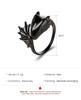 Bague Ange Démon Aile Gothique Dragon Bague Ouverte Bague de Couple Bague Queue Noire Bijoux Mode Sombre